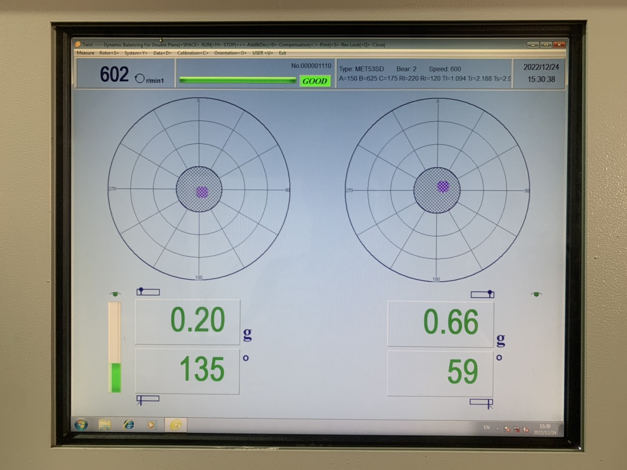  Dynamic balancing the complete rotor-shaft