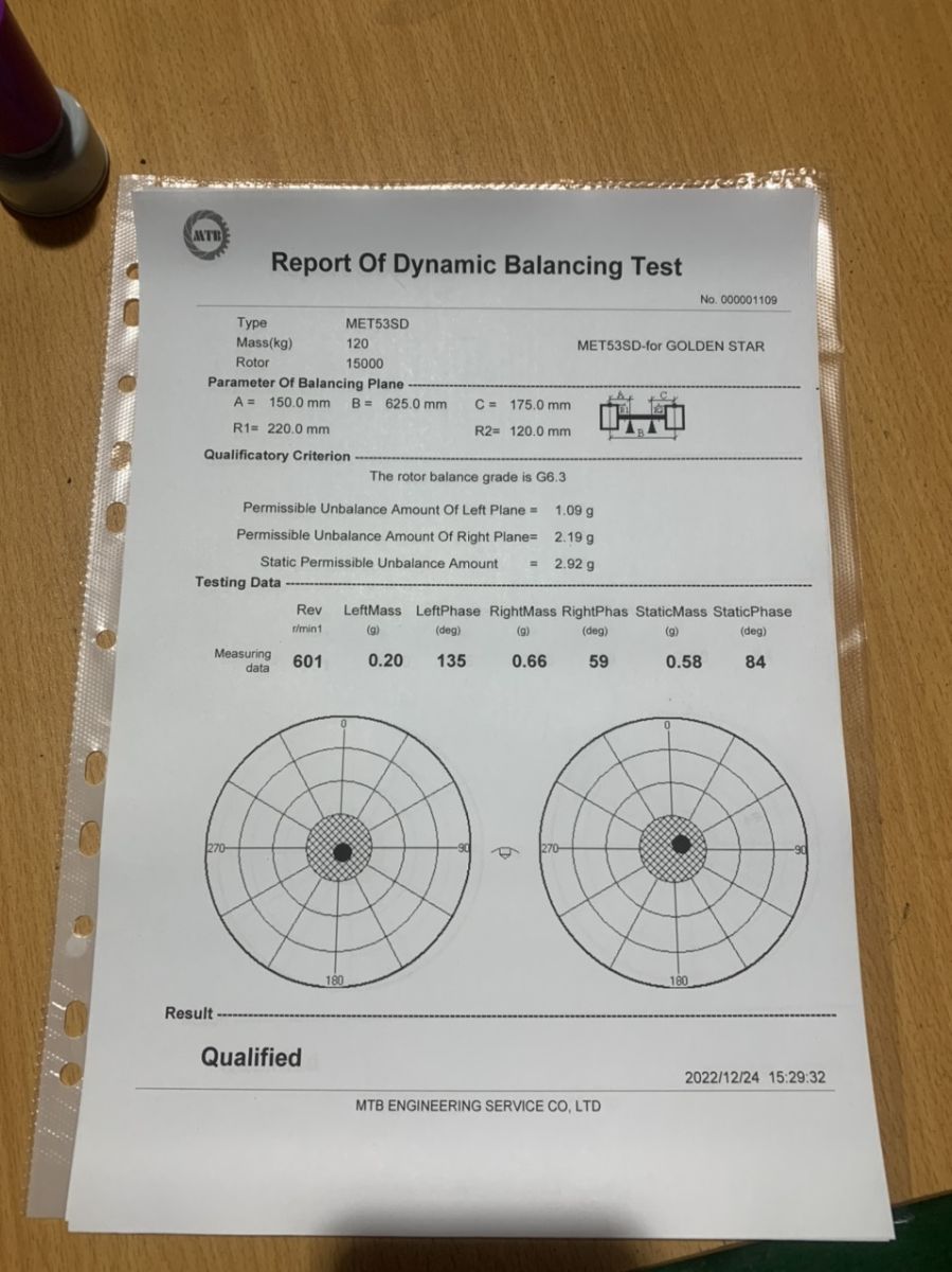 Report making with balancing machine print out