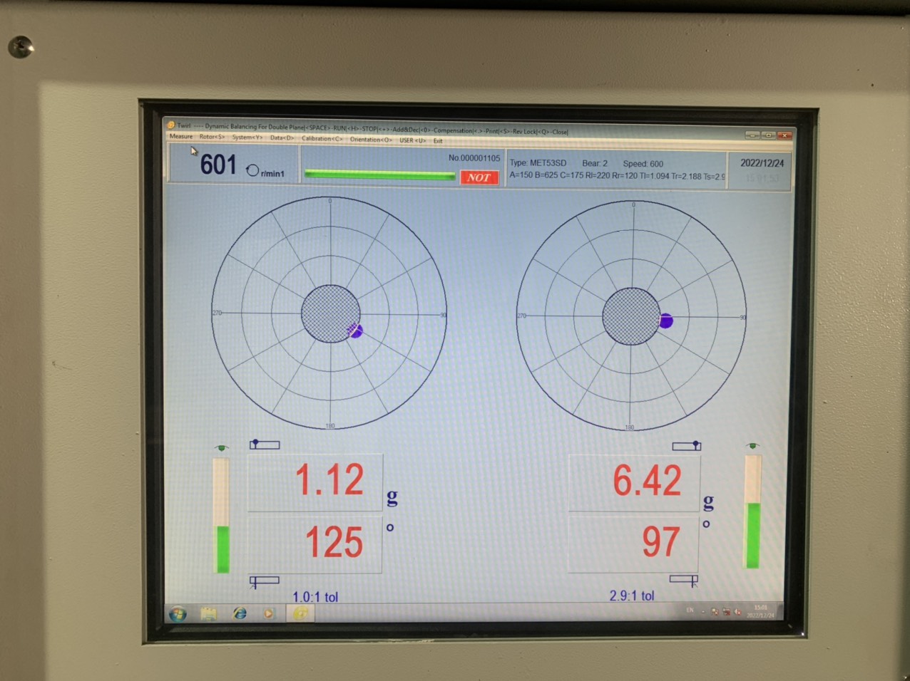  Dynamic balancing the complete rotor-shaft